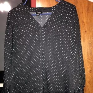 Black poke dot blouse